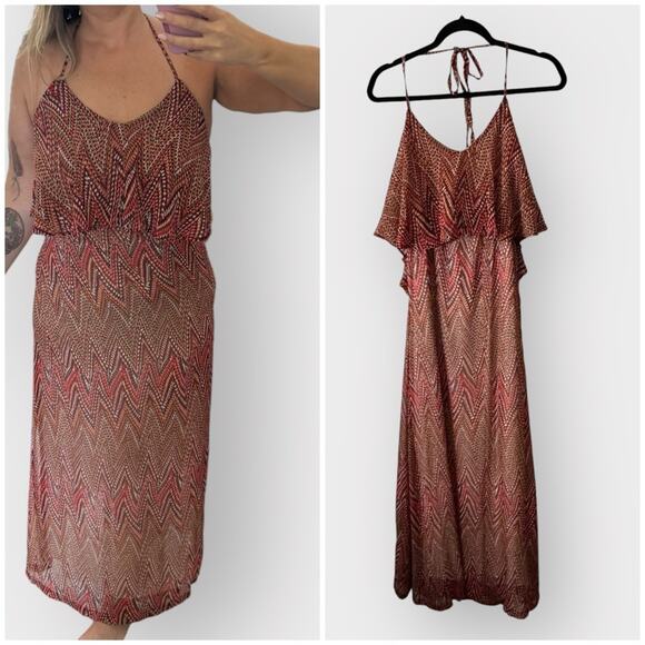Veronica M boho print halter maxi dress - Picture 1 of 12